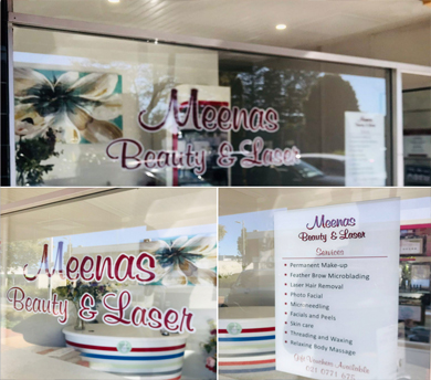 Meena's Beauty and Laser storefront in Pukekohe